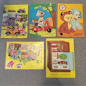 1972 Vintage Colorful Kids Puzzles